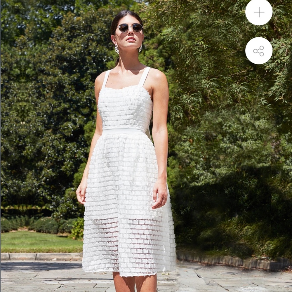 Abbey Glass MELODY BOW-BACK DRESS WHITE
